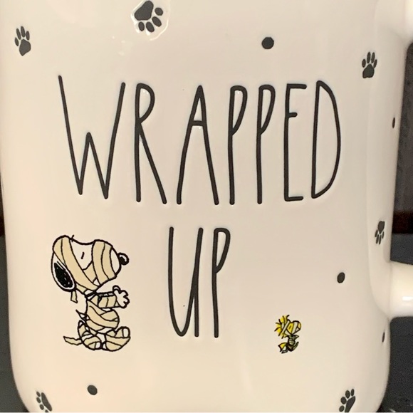 WRAPPED UP Snoopy and Woodstock Mummy Halloween Mug Rae Dunn Peanuts Collection - Picture 2 of 8
